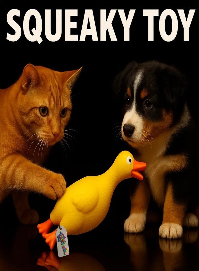 ويستيرن إرا لعبة مضغ مطاطية طويلة قابلة للتمدد على شكل بطة من العصر الغربي | لعبة مضغ مطاطية طويلة قابلة للتمدد للحيوانات الأليفة | لعبة بطة كرتونية صفراء للكلاب مع صفارة مدمجة | لعبة لعب ناعمة للجراء والكلاب | لعبة على شكل حيوان مرح - Image 2